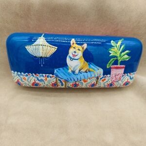 NWT Corgi Glasses Case Gift For Dog Mom Teal Pink New